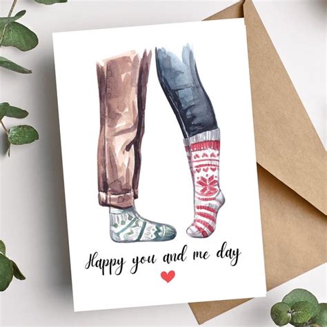 Anniversary Card Happy You And Me Day Personalised Etsy