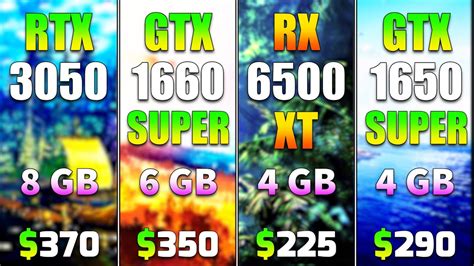 Rtx 3050 Vs Gtx 1660 Super Vs Rx 6500 Xt Vs Gtx 1650 Super Pc Gameplay Tested Youtube