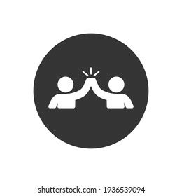 High Five Hand Gesture Silhouette White Stock Vector Royalty Free