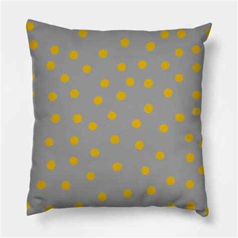 Mustard Yellow Polka Dot Spots On Grey Pattern Spots Pillow Teepublic