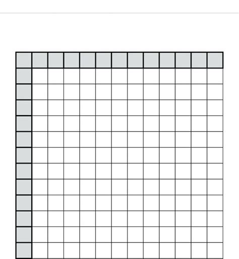 free printable blank times table chart - Candance Quezada