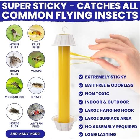 Super Sticky Fly Stick Trap For Indoors And Outdoor Non Toxic Bait Free