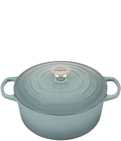 Le Creuset Signature 5 5 Qt Round Enameled Cast Iron Dutch Oven With Stainless Steel Knob Sea