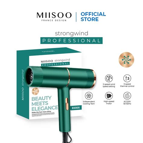 Jual Miisoo Hair Dryer Dengan Ion Negatif Model Palu Cepat Kering Shopee Indonesia