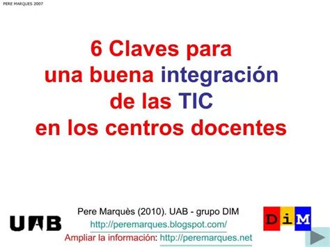 Ppt Claves Para Una Buena Integraci N De Las Tic En Los Centros