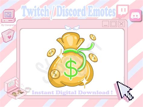 Brown Money Bag Twitch Discord Emote For Donations Donate Etsy