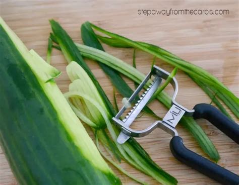 Butter Poached Salmon with Cucumber Noodles - low carb recipe