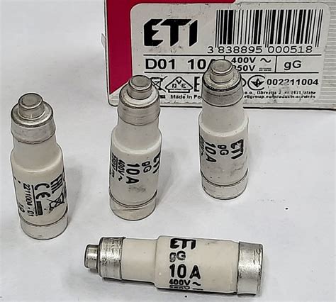 002211004 10A 250V 400V D01 ETI GERMANY BOTTLE TYPE GL GG FUSE At