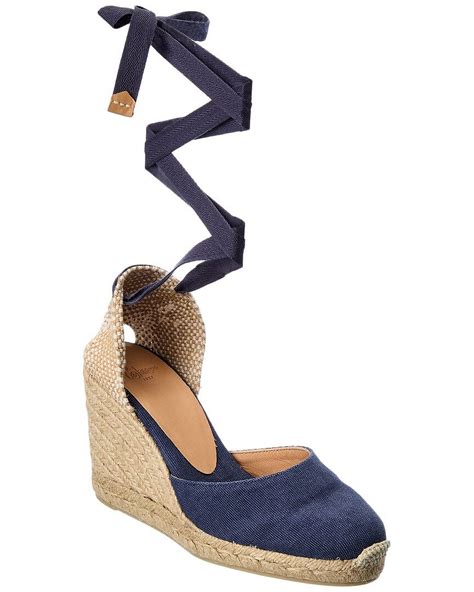 Castañer Carina Canvas Wedge Sandal 41 Blue Walmart