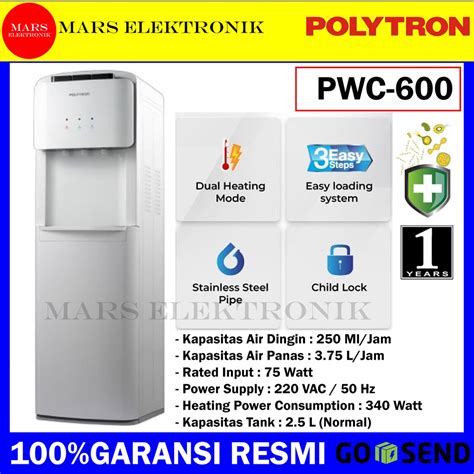 Jual DISPENSER POLYTRON GALON BAWAH PWC 600 ORIGINAL GARANSI RESMI