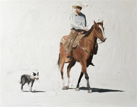 Horse Painting Horse Art PRINT Man Dog Horse Cowboy Art by ...