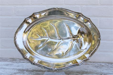 Vintage Reed Barton Silver Plated Meat Platter Large Serving Tray De