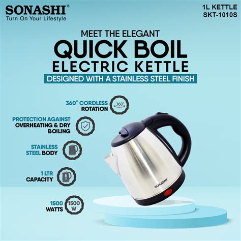 Litre Electric Kettle Skt S Sonashi Electronic