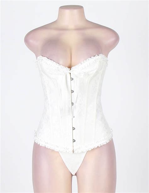 Online Sexy White Floral Corset Top Ohyeah