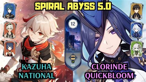 C0 Kazuha National C0 Clorinde Quickbloom 5 0 Spiral Abyss Floor 12