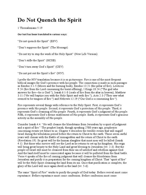 Do Not Quench The Spirit Pdf God Fires