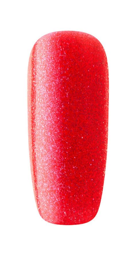 Shimmering Coral Red Nail Polish Sophin Bright Sparkling