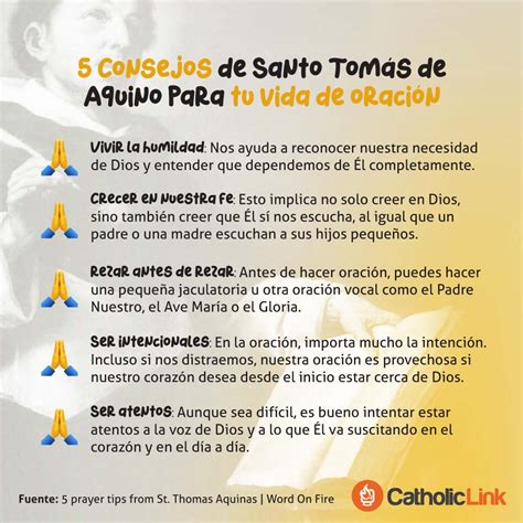 Infografía 5 consejos de Santo Tomás de Aquino para rezar Catholic Link