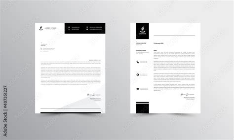 Modern Business Letterhead Design Template, Black Abtract Letterhead ...