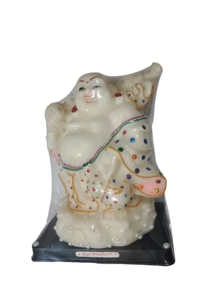 Buy ASHOKA PACKERS WHITE Laughing Buddha Statue Figurine Showpiece For