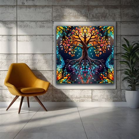 Tree Of Life Canvas Wall Art Yggdrasil Home Decor Mandala Canvas