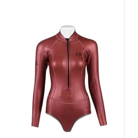 Wetsuit Bestdive ผา Yamamoto Japan รน Bodysuit Zipper Classic สแดง