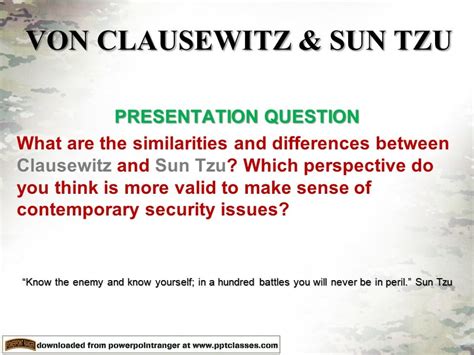 Von Clausewitz and Sun Tzu - PowerPoint Ranger, Pre-made Military PPT Classes