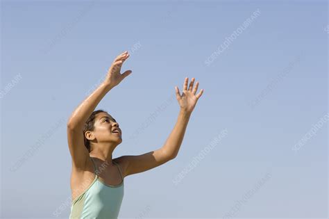 Girl Catching Stock Image F001 2621 Science Photo Library