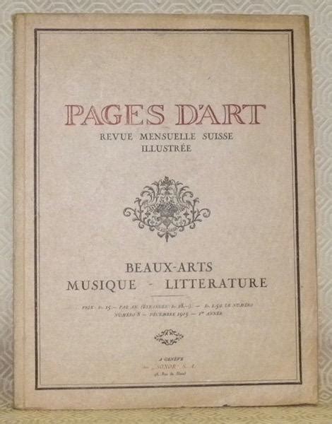 Pages D Art Revue Mensuelle Suisse Illustr E Beaux Arts Musique