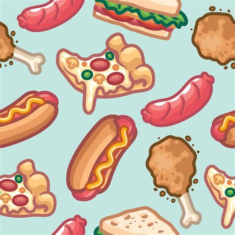 food seamless pattern  vector art  vecteezy