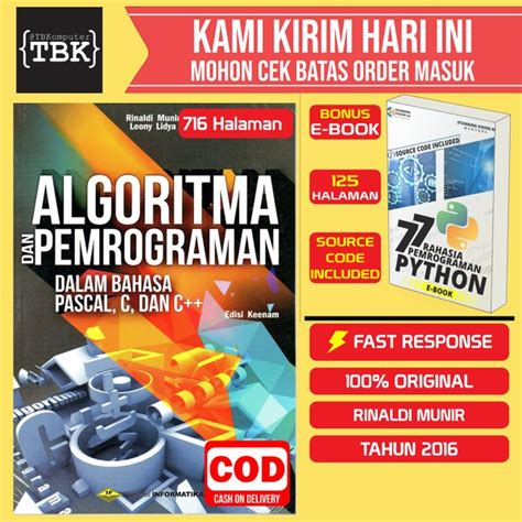 Jual Buku Algoritma Dan Pemrograman Edisi Terbaru Rinaldi Munir Di