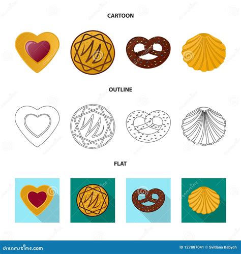 L Objet D Isolement Du Biscuit Et Font Le Signe Cuire Au Four Ensemble