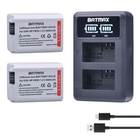 Batmax X Mah Np Fw Np Fw Camera Battery Led Dual Charger For