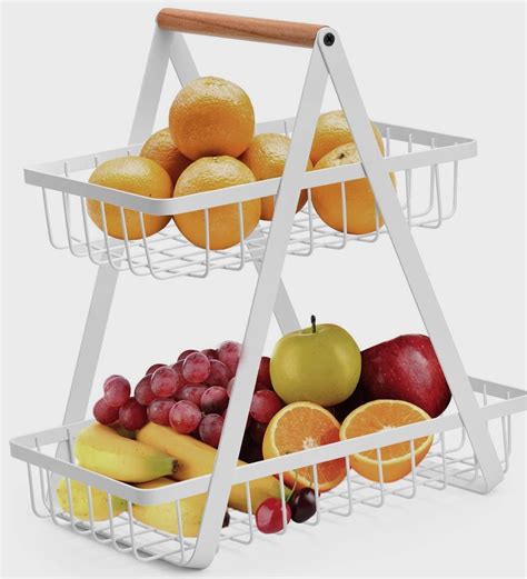 Ankervi 2 stöckiger Obstkorb Obst Gemüse Schalen Metall Obst Rack