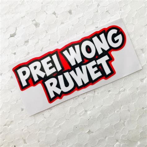 Jual Sticker Prei Wong Ruwet Bahan Orajet Laminasi Glossy Anti Air