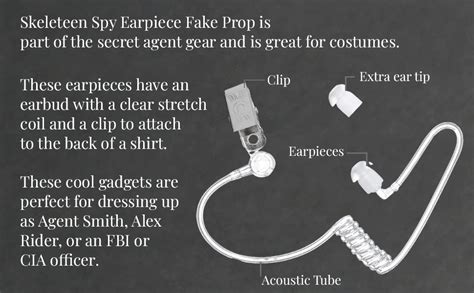 Skeleteen Secret Spy Earpiece Headphones Fbi Cia Secret Service Security Guard Ear