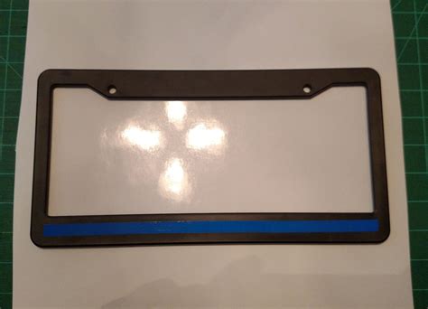 Reflective Thin Blue Line License Plate Frame United We Stand Etsy