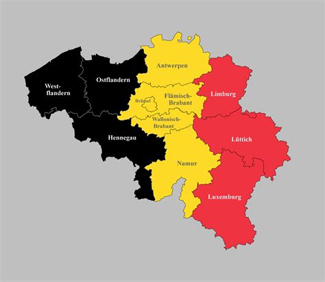 Belgien Karte Mit Regionen Landkarten Mit Provinzen