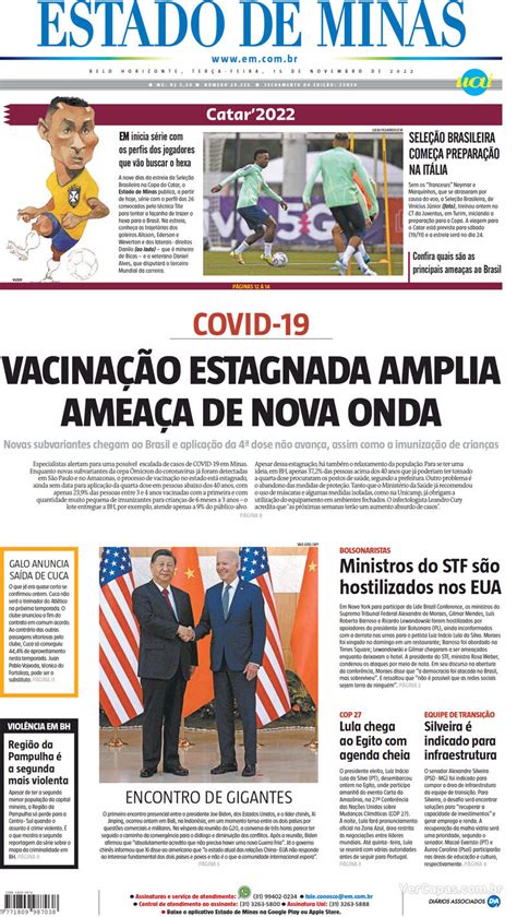 Capa Estado de Minas Terça 15 de Novembro de 2022