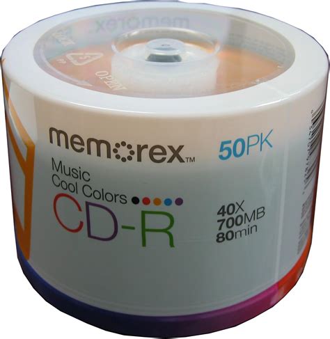 Amazon Memorex Cd Rm Cool Color Music Cd R Pack Spindle