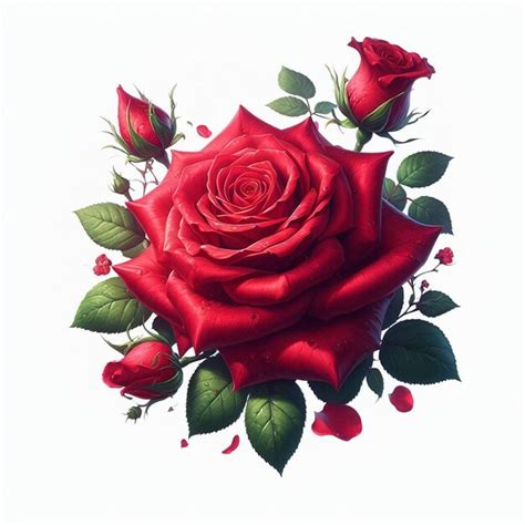 Premium Photo Red Rose Illustration