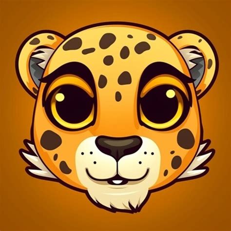 Premium AI Image | Cartoon Cheetah Face 2D Clipart Design