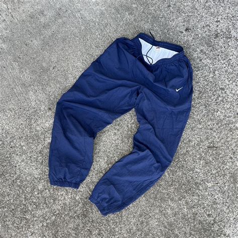 Vintage 90s Nike Navy Track Pants Size M Good Depop