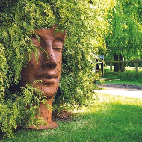 Statue Exterieur Metal Visage Femme Deco Jardin Jardinex