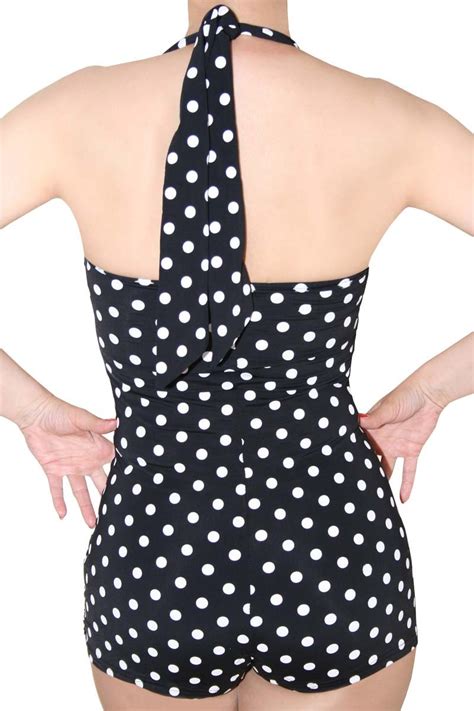 MARYNN Polka Dots 50er Retro Pin Up Rockabilly Badeanzug Swimsuit