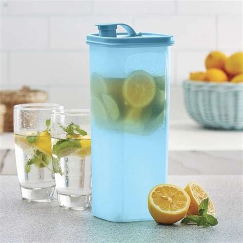 Jual Tupperware Botol Minum Ltr Slimline Slim Line L Biru A Di