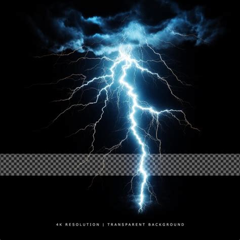 Premium PSD Thunderstorm Lighting On Transparent Background