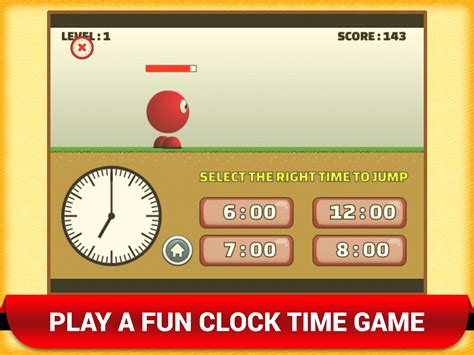 Math Telling Time Clock Game