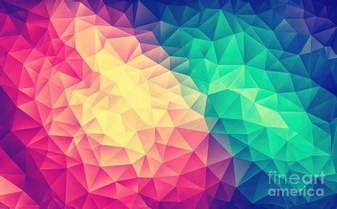 Abstract Polygon Multi Color Cubism Low Poly Painting By Reynolds