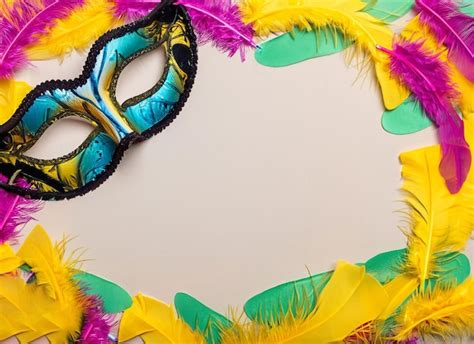 Premium Photo | Mask for brazil carnival with feathers